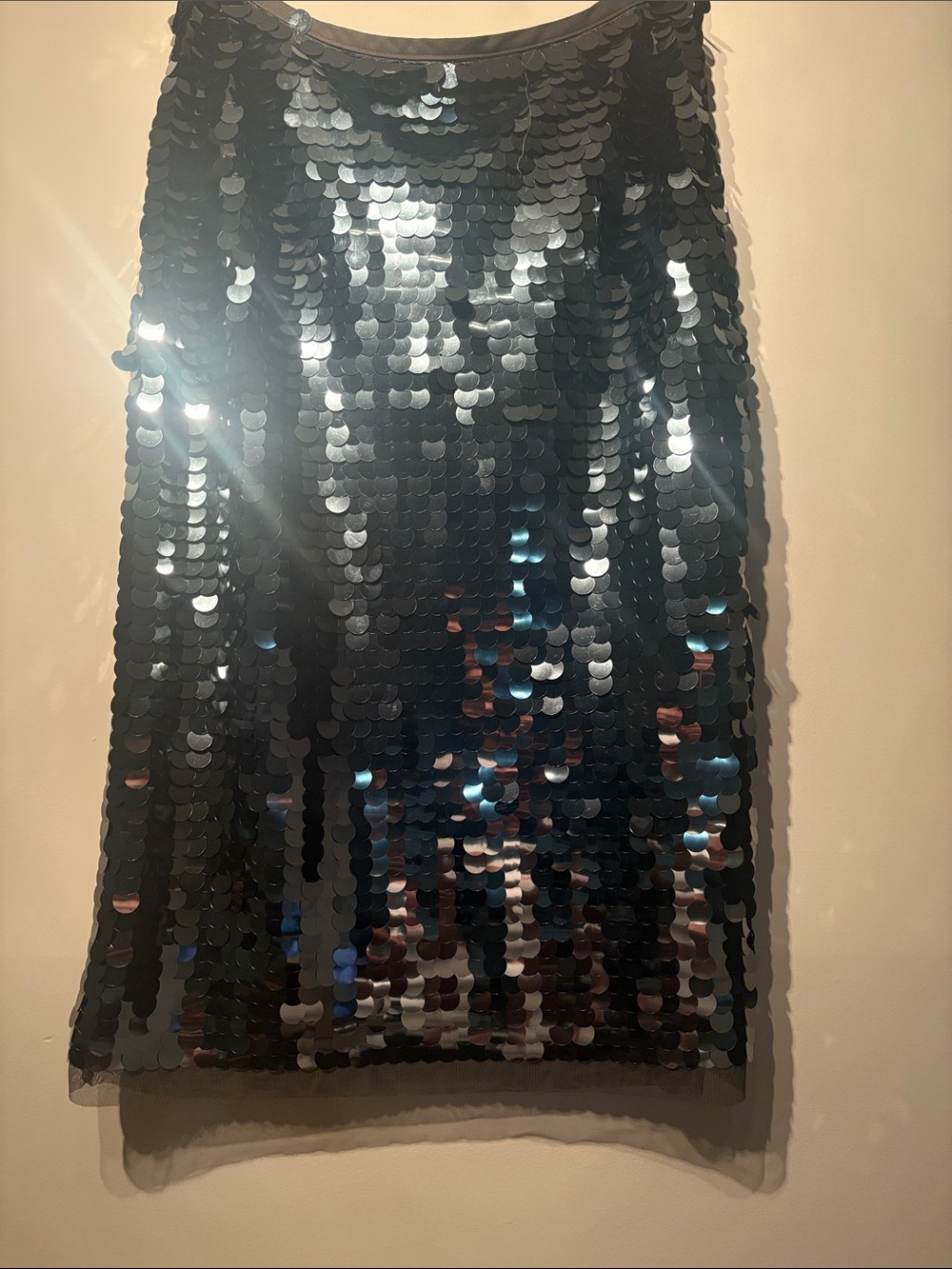 Scoop Green Paillette Sequin Skirt